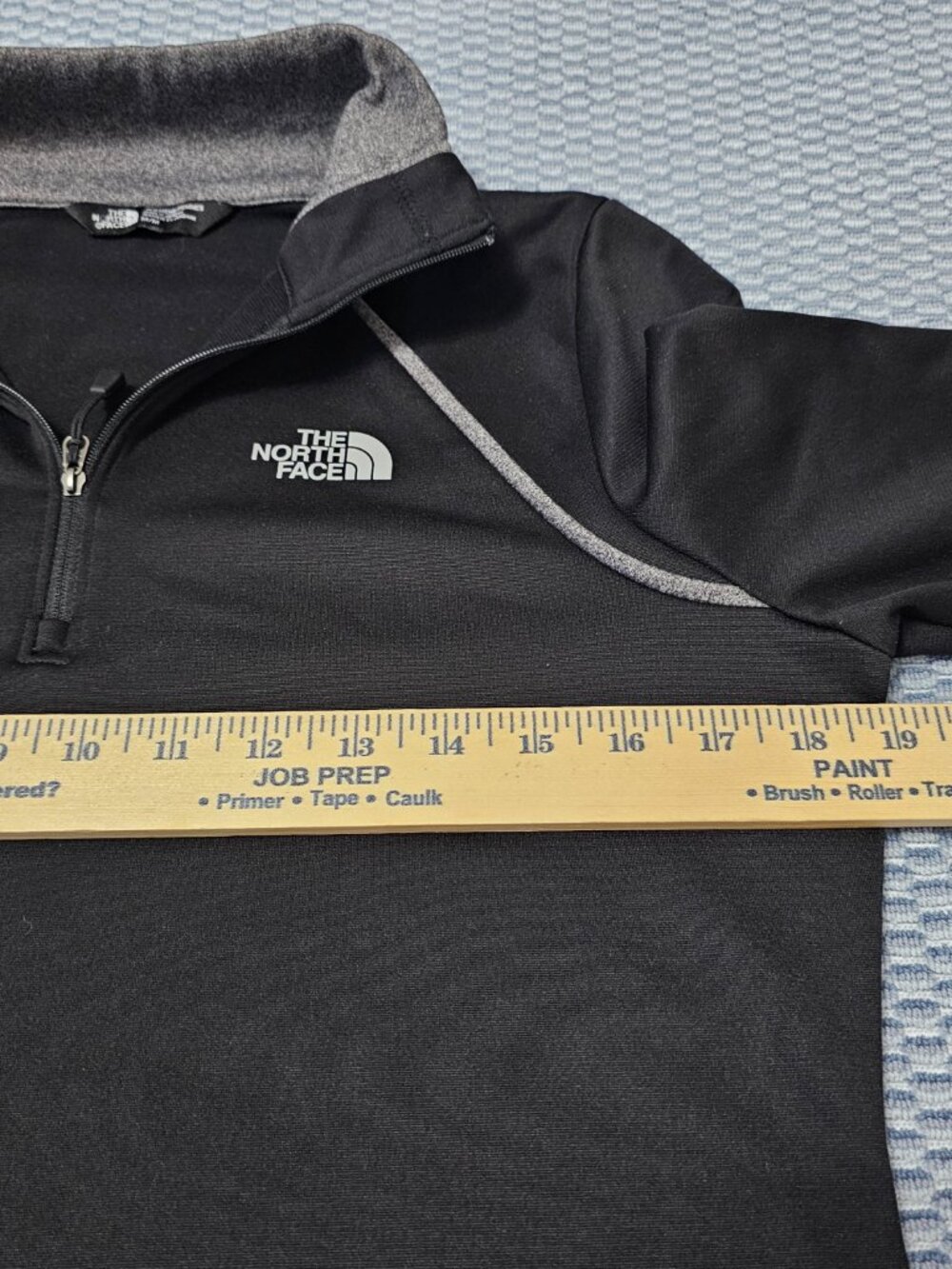 The Northface Black Athletic Pullover 1/4 Zip Performance Gray Trim Womens Shirt - Picture 5 of 6